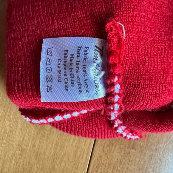 Crosby Kids Pom-Pom Beanie - Red and Black - Picture 4 of 7